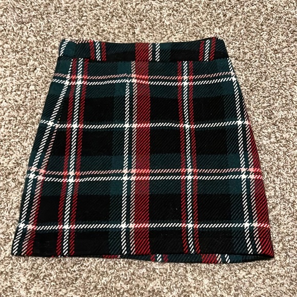 dillards Bottoms Red And Green Plaided Skirt Poshmark
